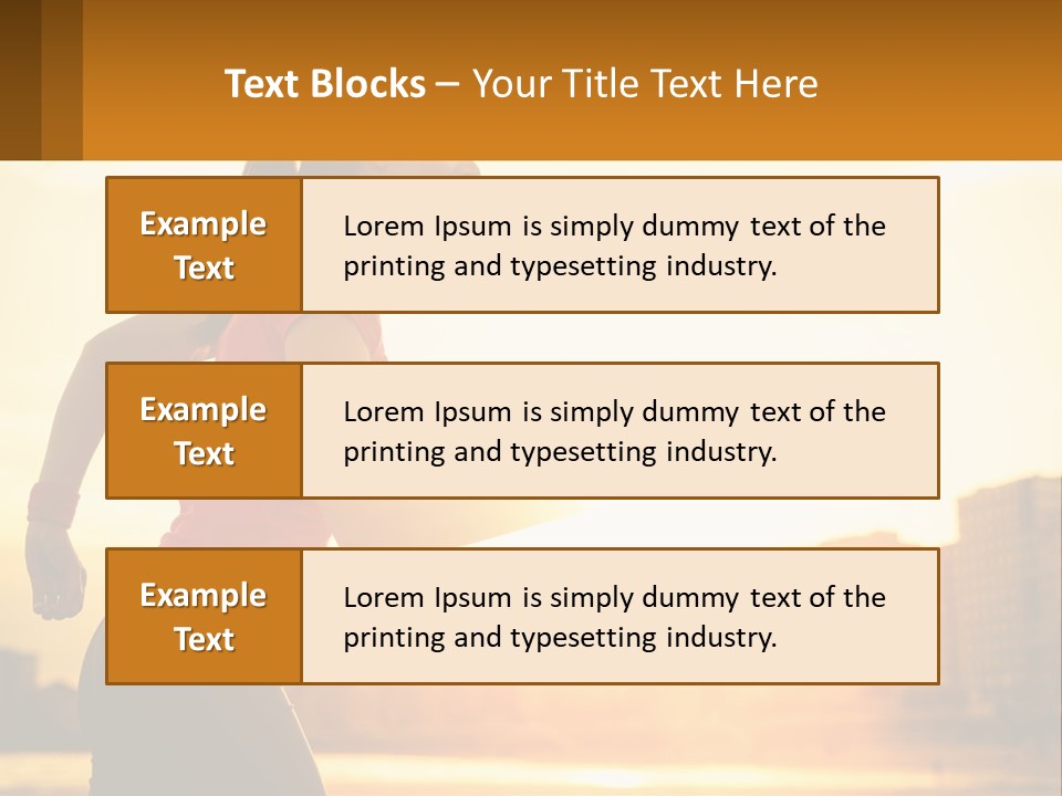 A Woman Running In The Sunset Powerpoint Presentation PowerPoint Template