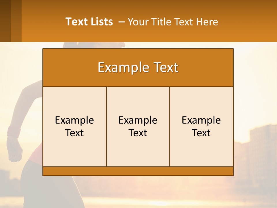 A Woman Running In The Sunset Powerpoint Presentation PowerPoint Template