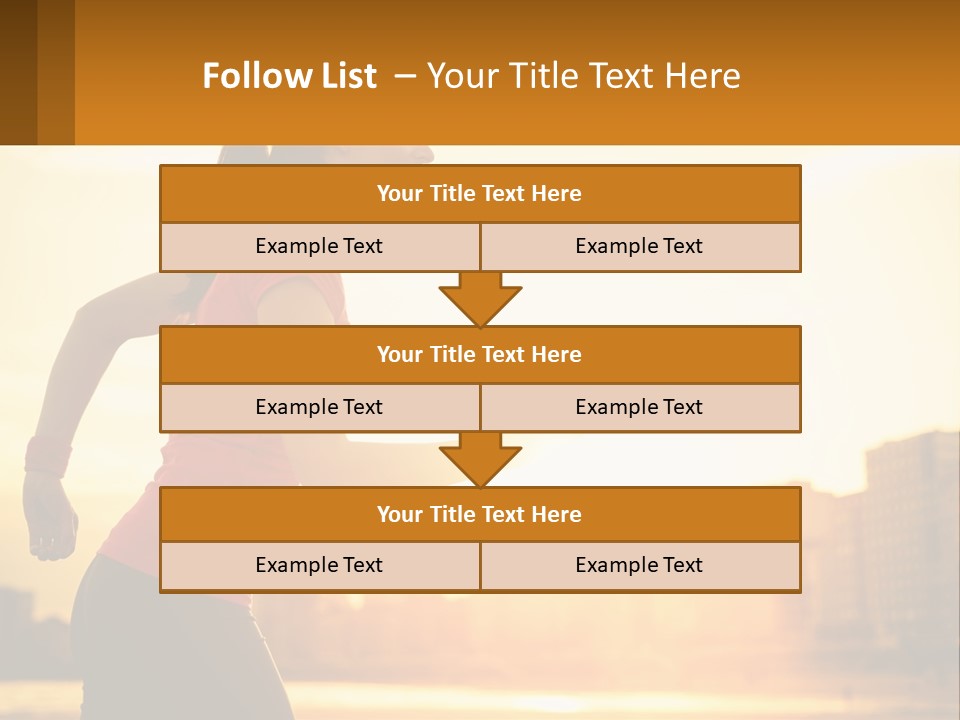 A Woman Running In The Sunset Powerpoint Presentation PowerPoint Template