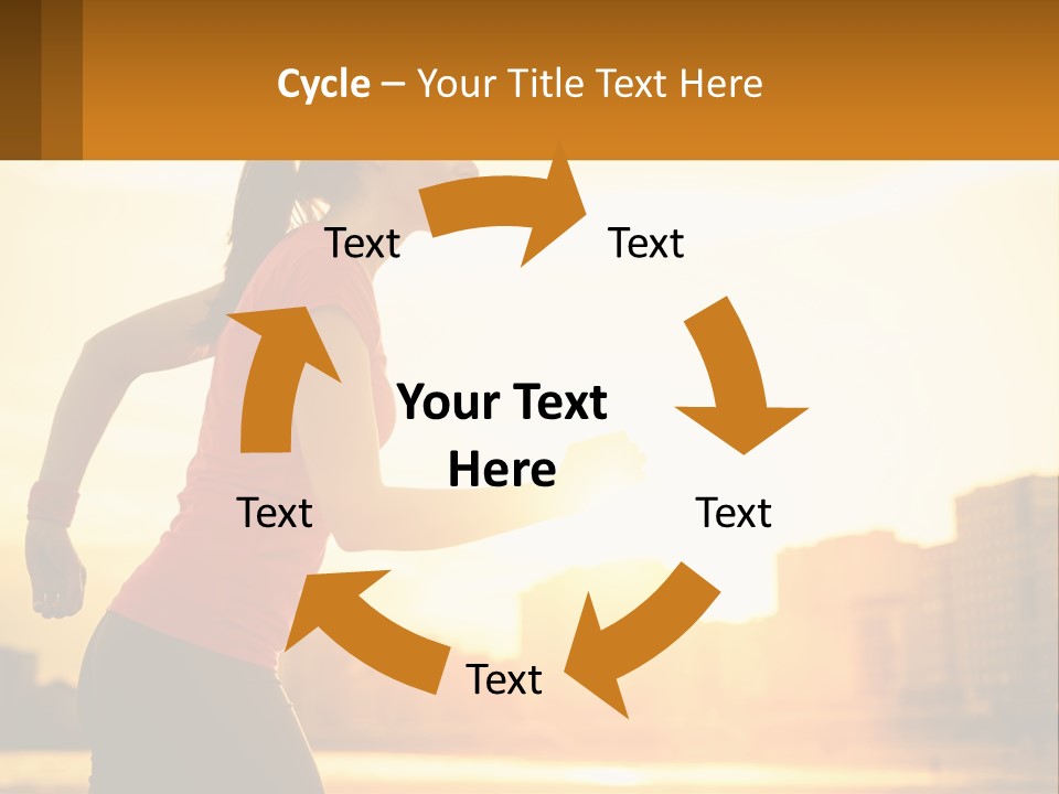 A Woman Running In The Sunset Powerpoint Presentation PowerPoint Template