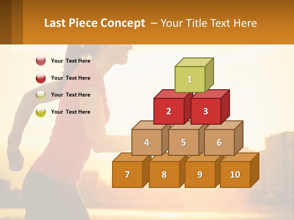 A Woman Running In The Sunset Powerpoint Presentation PowerPoint Template