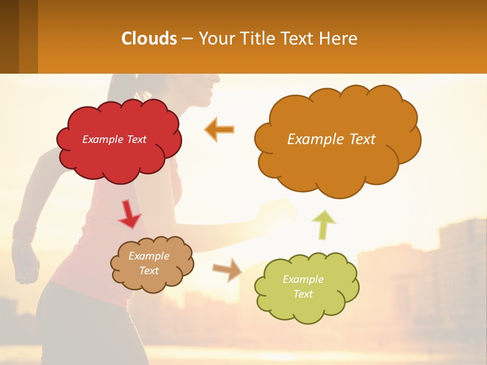 A Woman Running In The Sunset Powerpoint Presentation PowerPoint Template