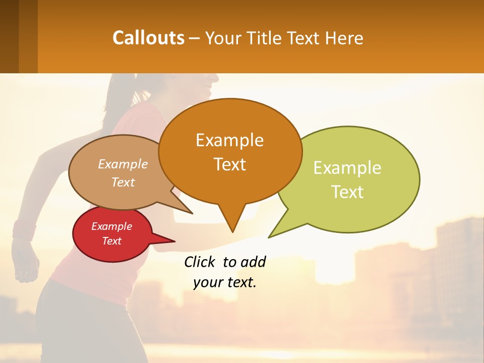 A Woman Running In The Sunset Powerpoint Presentation PowerPoint Template