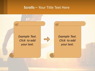 A Woman Running In The Sunset Powerpoint Presentation PowerPoint Template