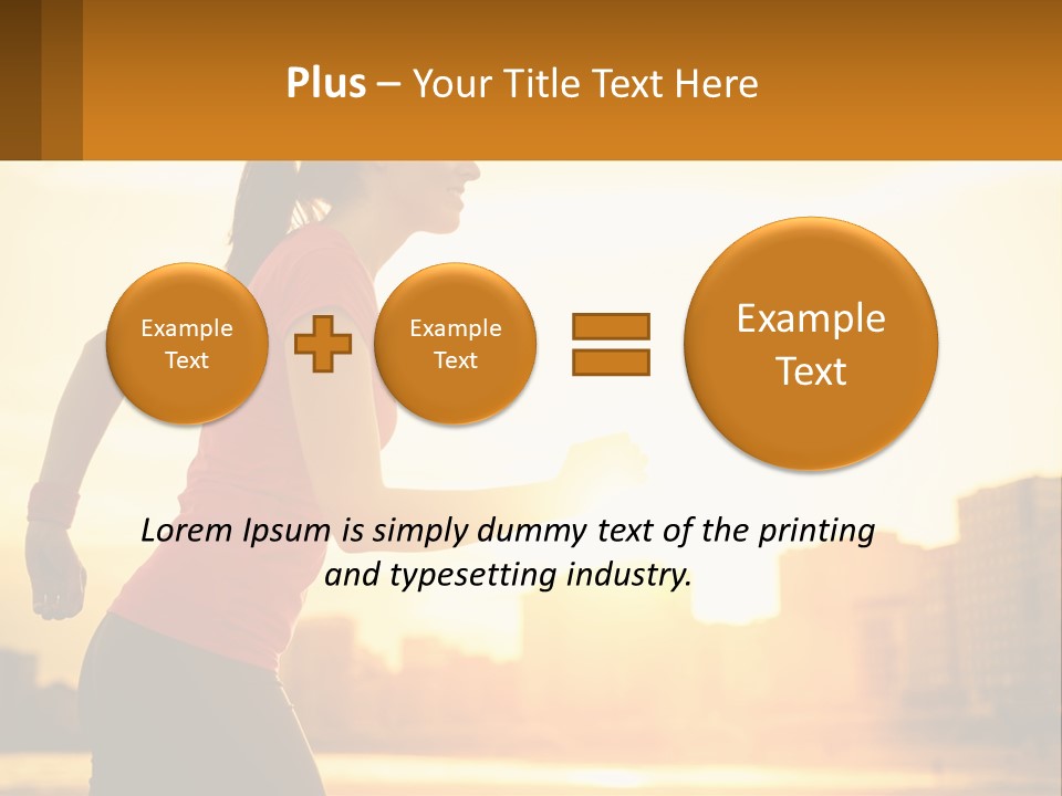 A Woman Running In The Sunset Powerpoint Presentation PowerPoint Template