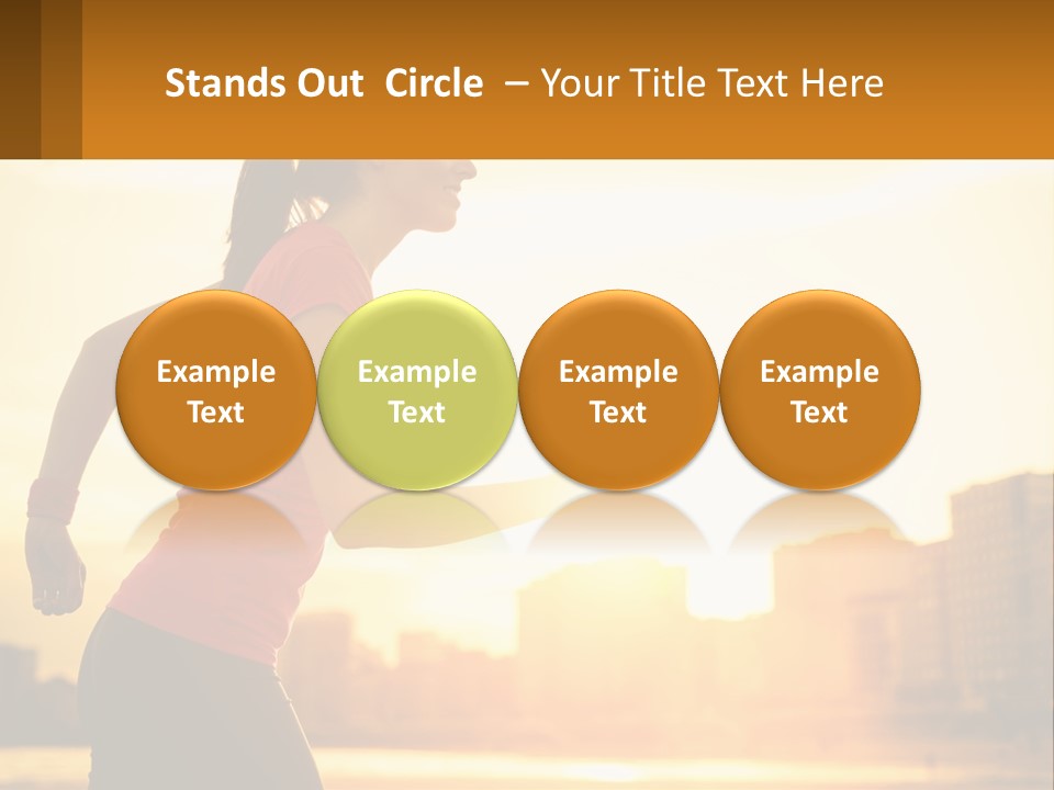 A Woman Running In The Sunset Powerpoint Presentation PowerPoint Template