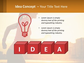 A Woman Running In The Sunset Powerpoint Presentation PowerPoint Template
