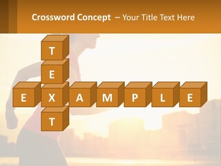 A Woman Running In The Sunset Powerpoint Presentation PowerPoint Template