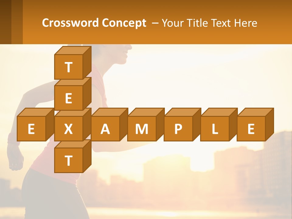 A Woman Running In The Sunset Powerpoint Presentation PowerPoint Template