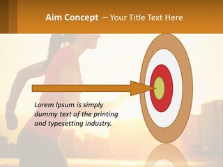 A Woman Running In The Sunset Powerpoint Presentation PowerPoint Template