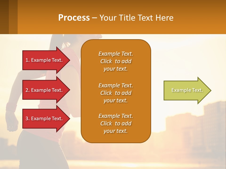 A Woman Running In The Sunset Powerpoint Presentation PowerPoint Template
