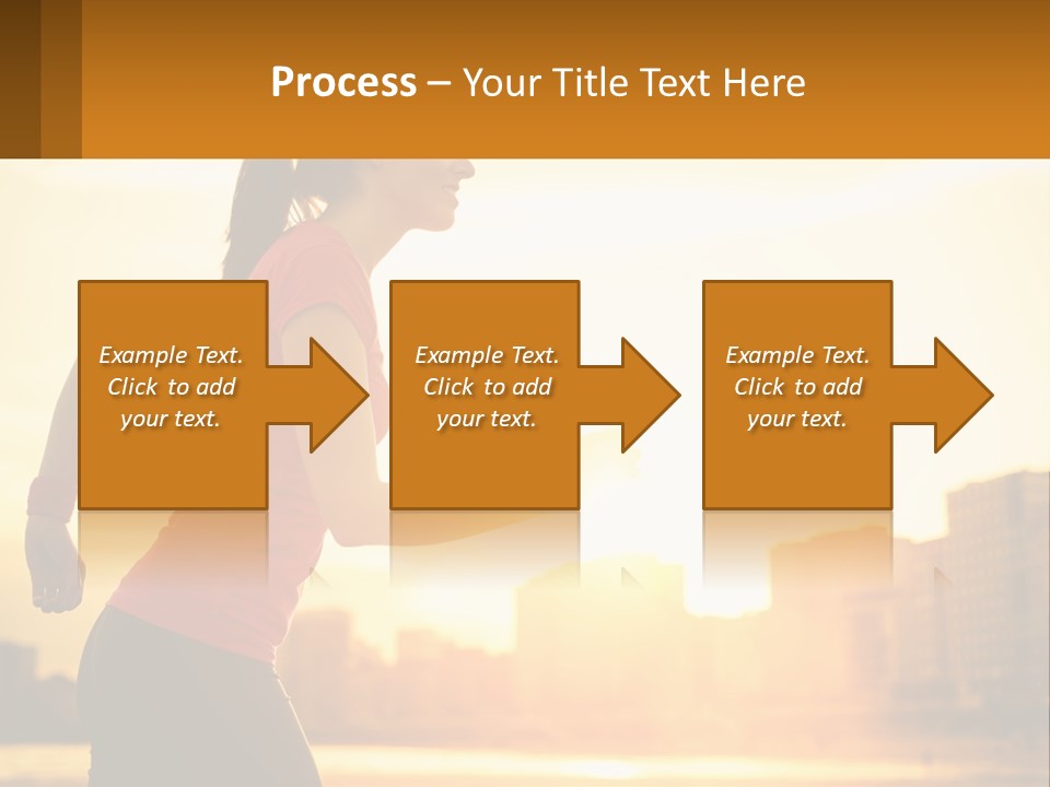 A Woman Running In The Sunset Powerpoint Presentation PowerPoint Template