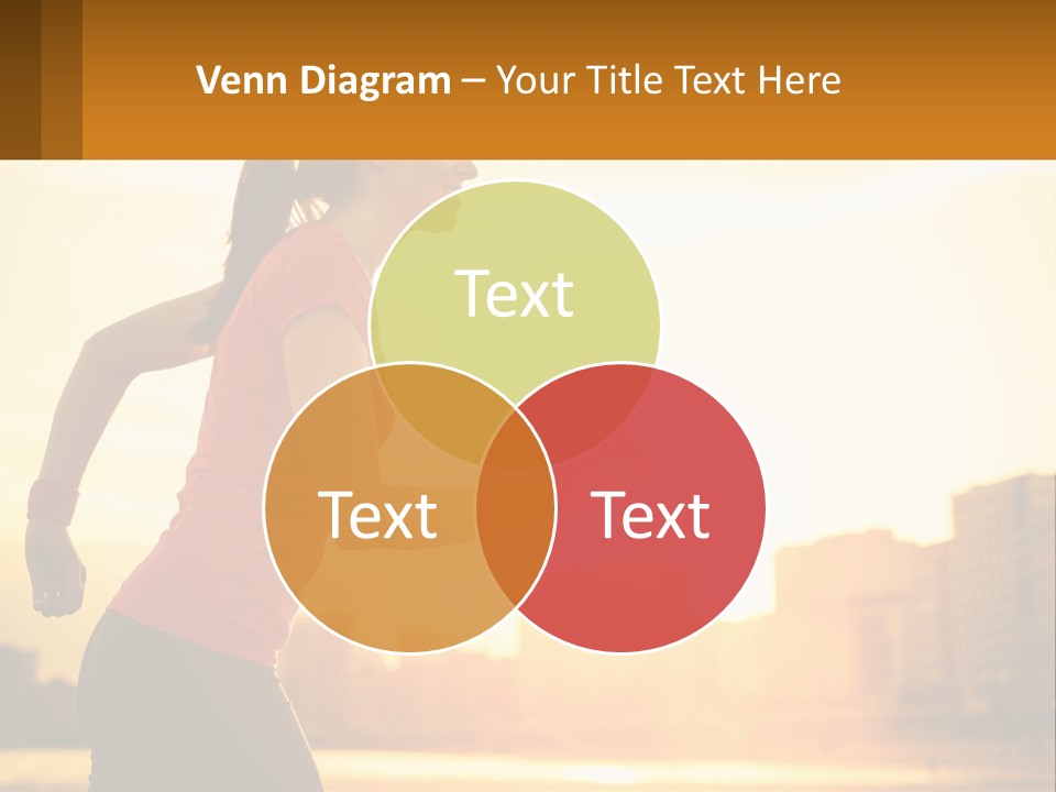 A Woman Running In The Sunset Powerpoint Presentation PowerPoint Template