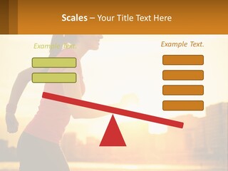 A Woman Running In The Sunset Powerpoint Presentation PowerPoint Template