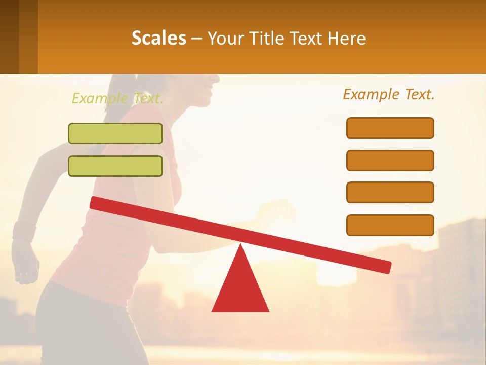 A Woman Running In The Sunset Powerpoint Presentation PowerPoint Template