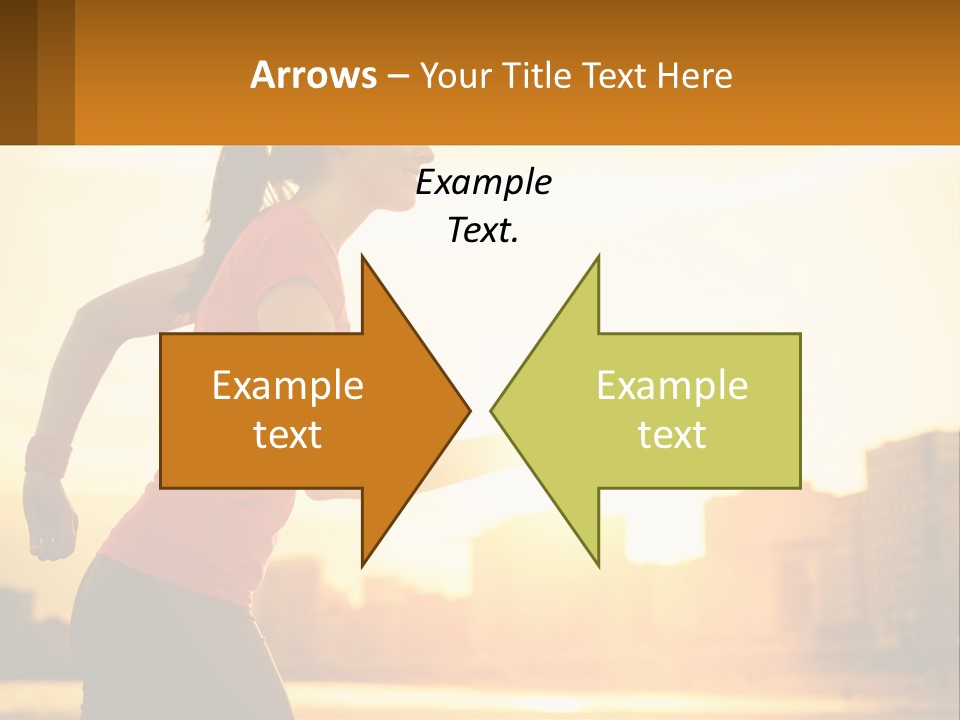 A Woman Running In The Sunset Powerpoint Presentation PowerPoint Template