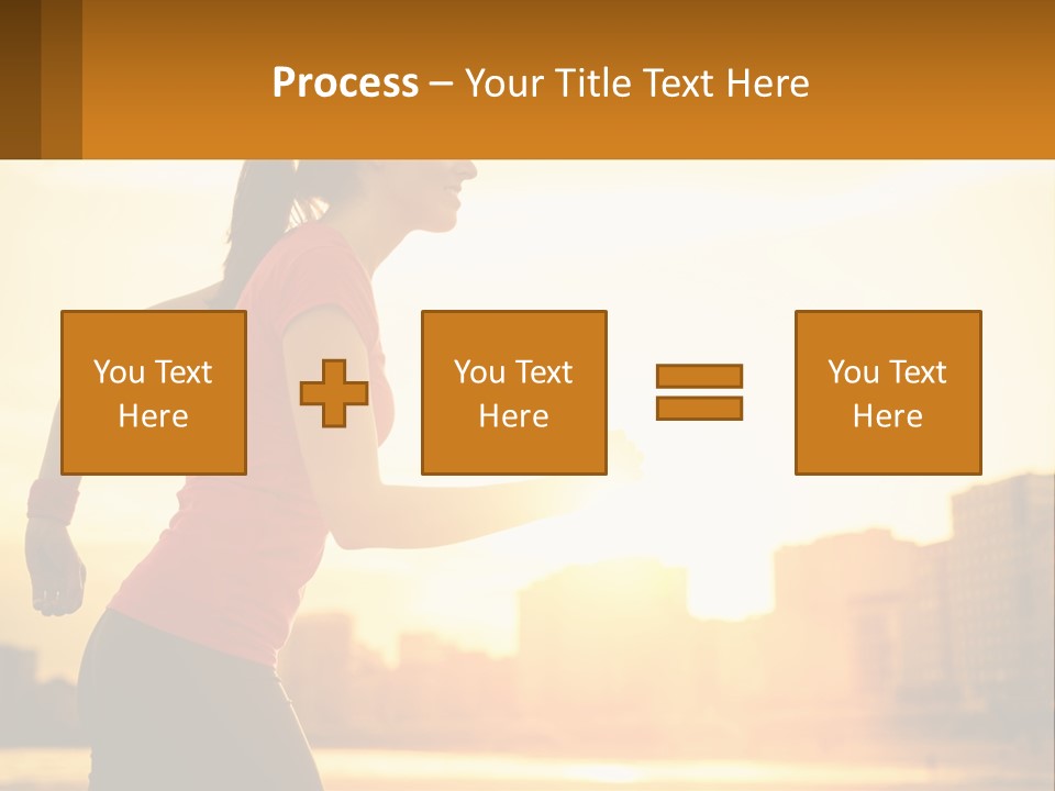 A Woman Running In The Sunset Powerpoint Presentation PowerPoint Template