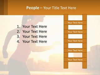 A Woman Running In The Sunset Powerpoint Presentation PowerPoint Template