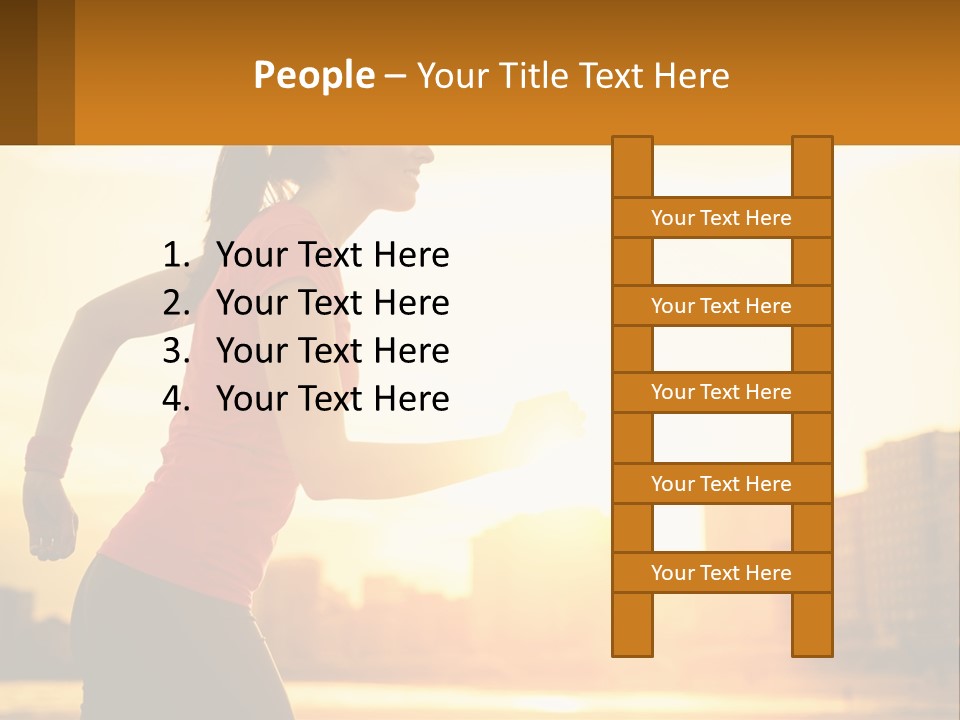A Woman Running In The Sunset Powerpoint Presentation PowerPoint Template
