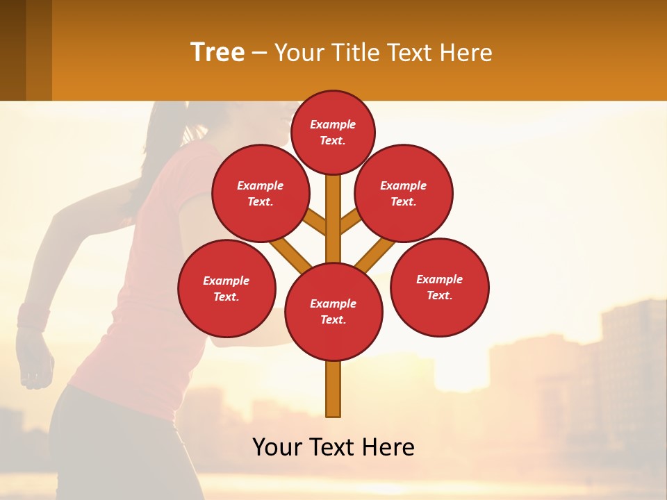 A Woman Running In The Sunset Powerpoint Presentation PowerPoint Template