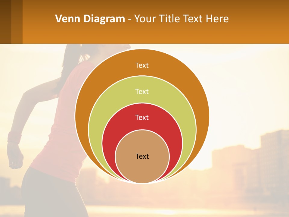 A Woman Running In The Sunset Powerpoint Presentation PowerPoint Template