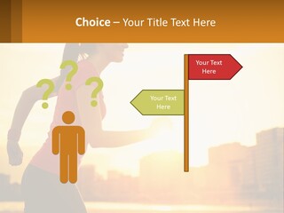 A Woman Running In The Sunset Powerpoint Presentation PowerPoint Template