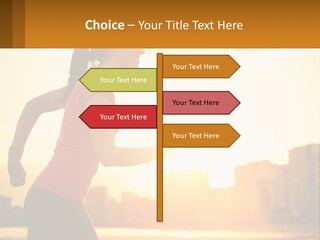 A Woman Running In The Sunset Powerpoint Presentation PowerPoint Template