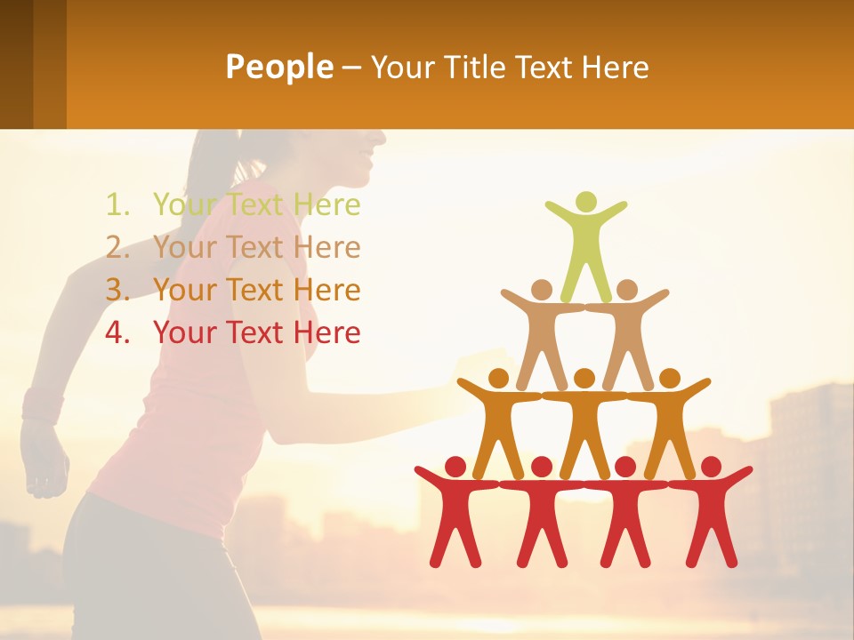 A Woman Running In The Sunset Powerpoint Presentation PowerPoint Template