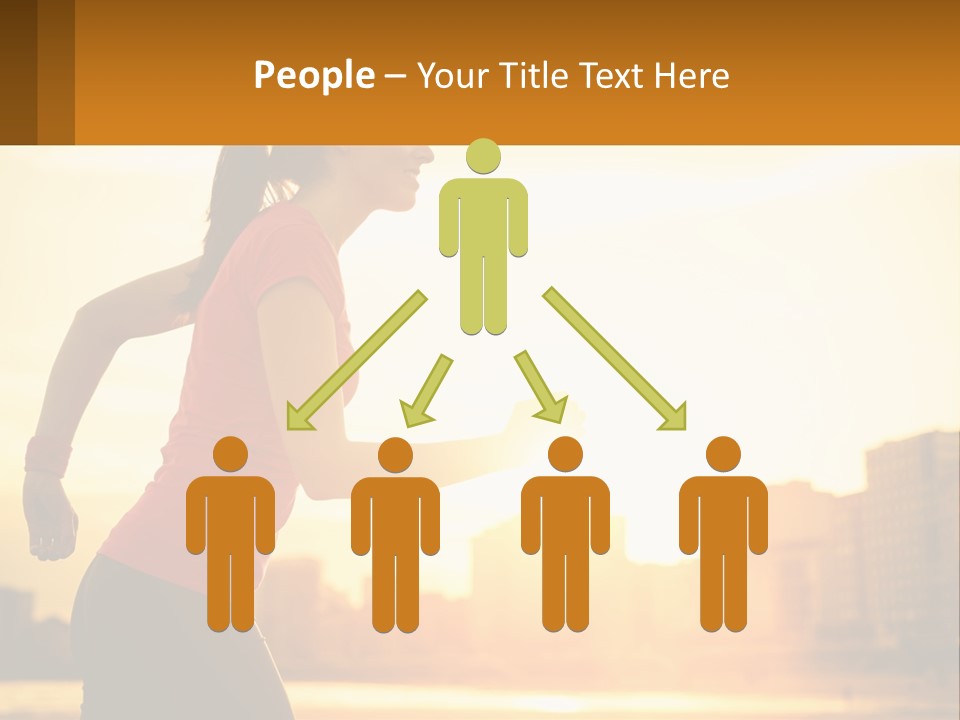 A Woman Running In The Sunset Powerpoint Presentation PowerPoint Template