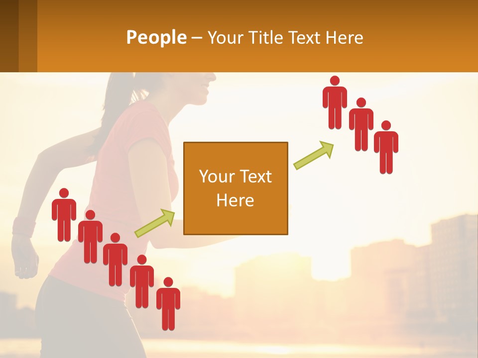 A Woman Running In The Sunset Powerpoint Presentation PowerPoint Template