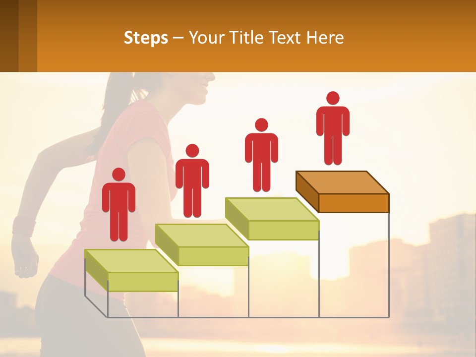 A Woman Running In The Sunset Powerpoint Presentation PowerPoint Template