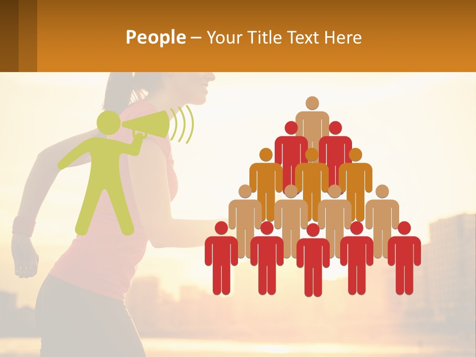 A Woman Running In The Sunset Powerpoint Presentation PowerPoint Template