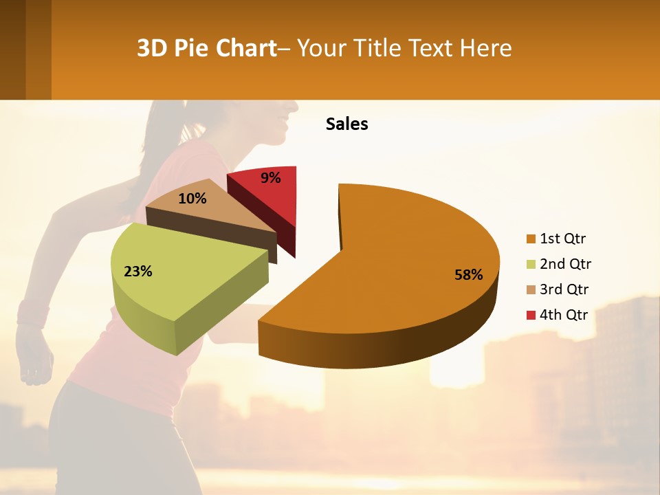 A Woman Running In The Sunset Powerpoint Presentation PowerPoint Template