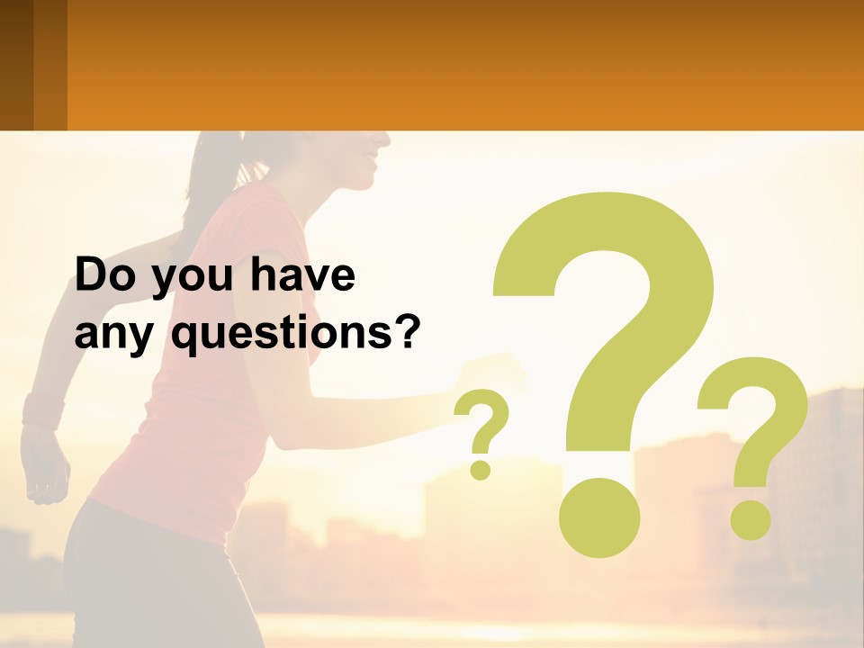 A Woman Running In The Sunset Powerpoint Presentation PowerPoint Template