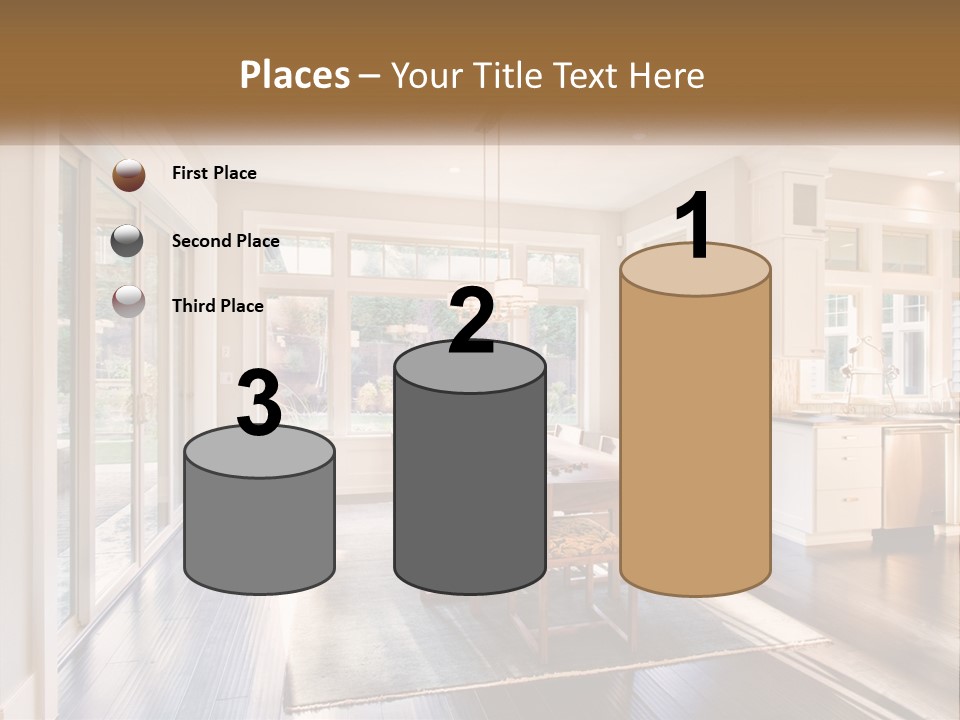 A Dining Room With A Table And Chairs PowerPoint Template