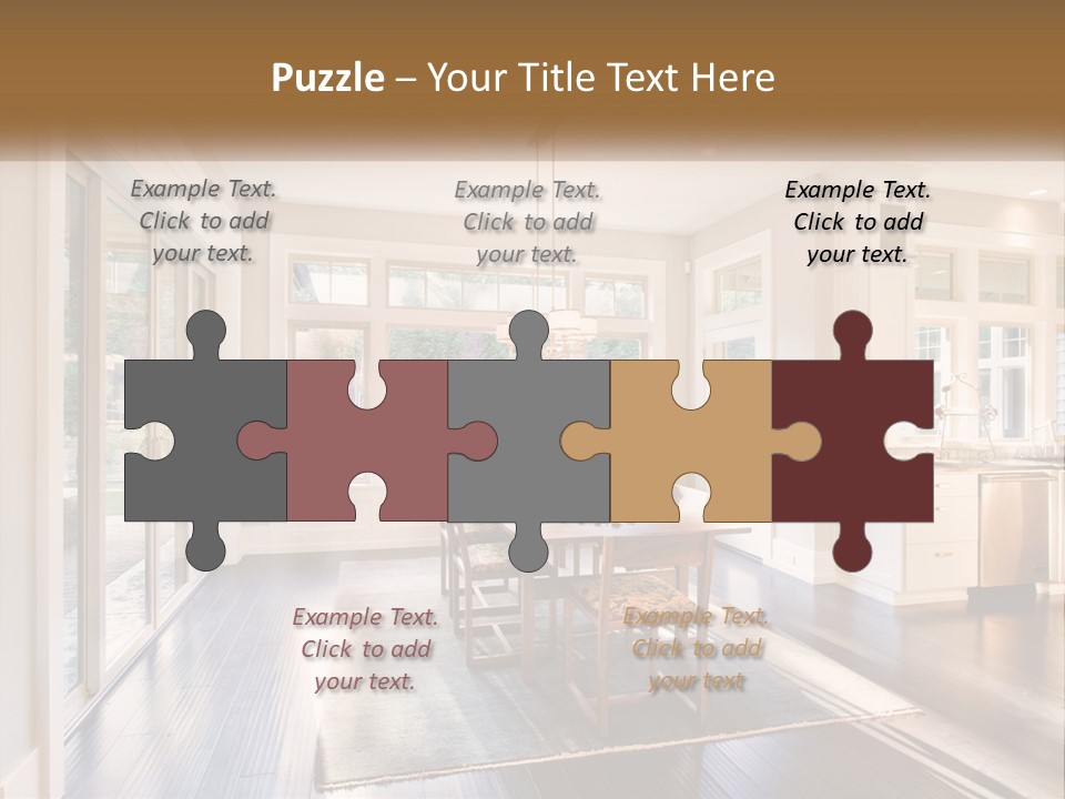 A Dining Room With A Table And Chairs PowerPoint Template