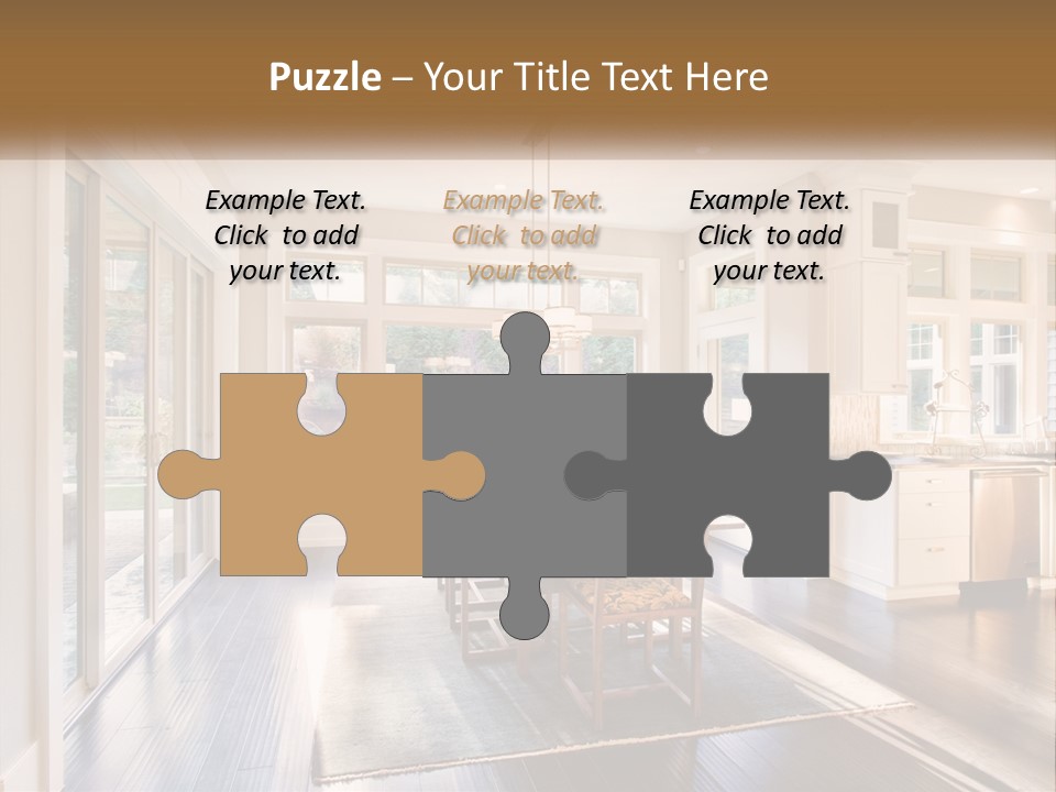 A Dining Room With A Table And Chairs PowerPoint Template