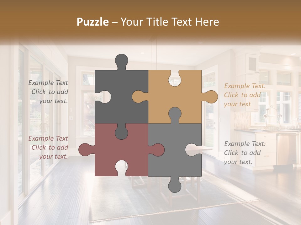 A Dining Room With A Table And Chairs PowerPoint Template