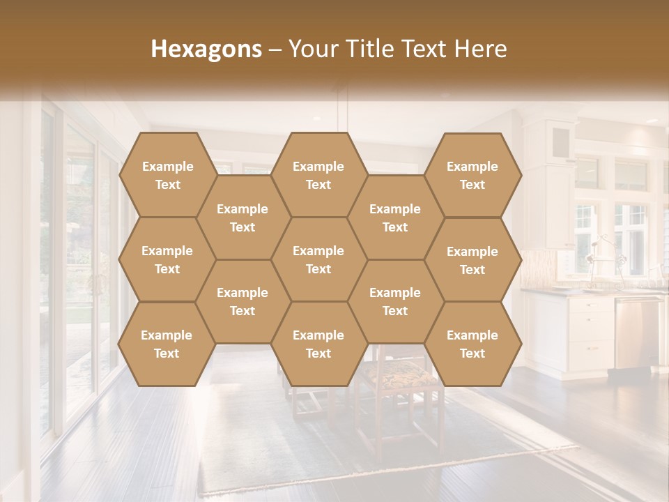A Dining Room With A Table And Chairs PowerPoint Template