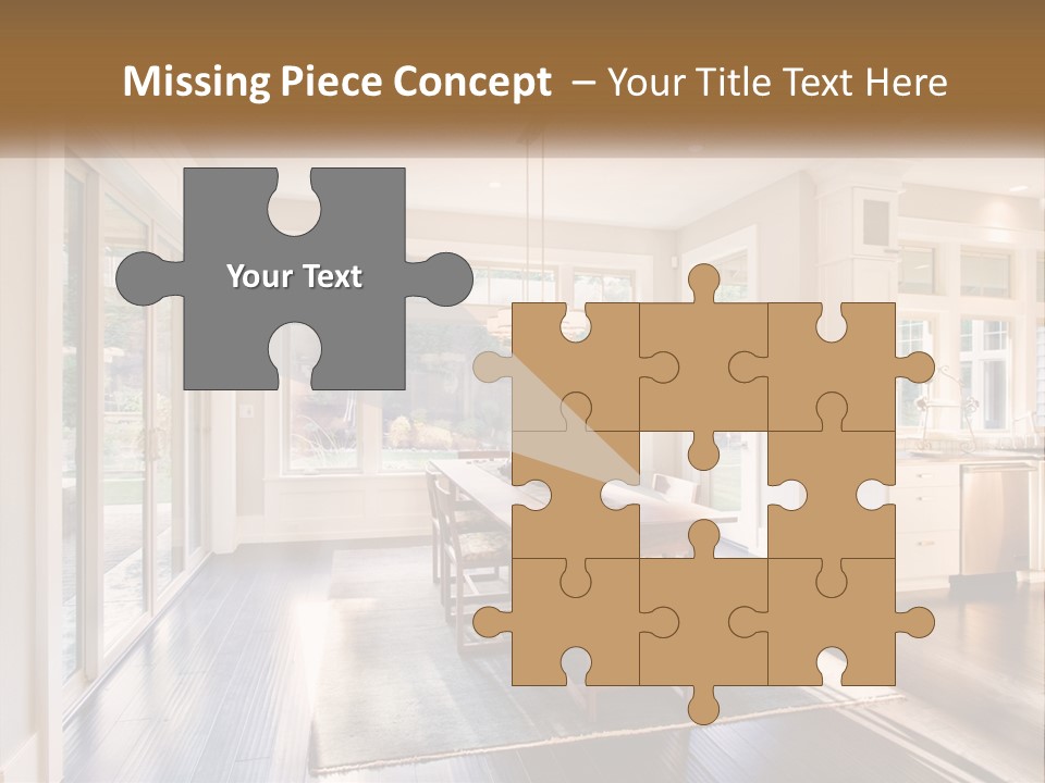 A Dining Room With A Table And Chairs PowerPoint Template