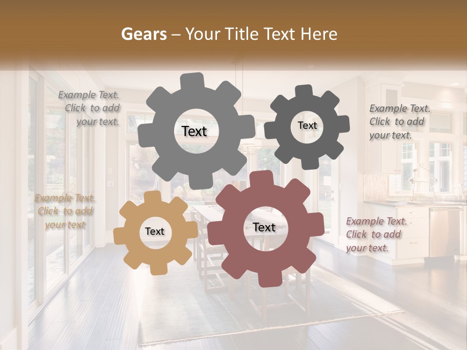 A Dining Room With A Table And Chairs PowerPoint Template