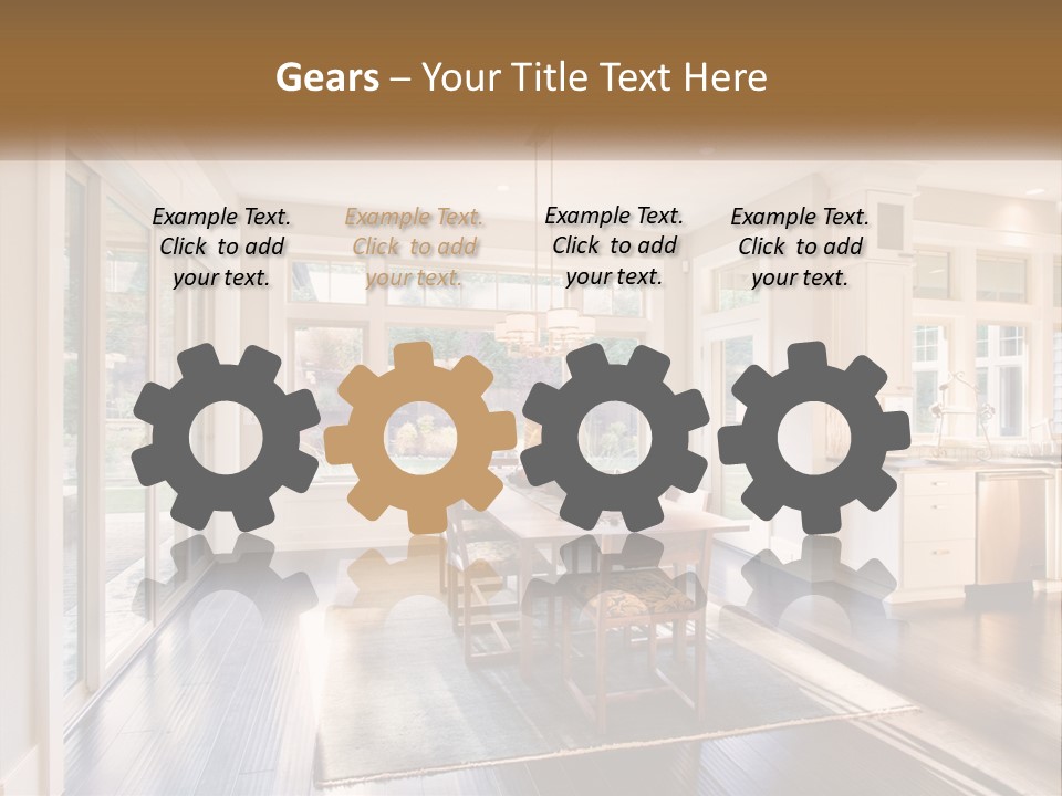 A Dining Room With A Table And Chairs PowerPoint Template