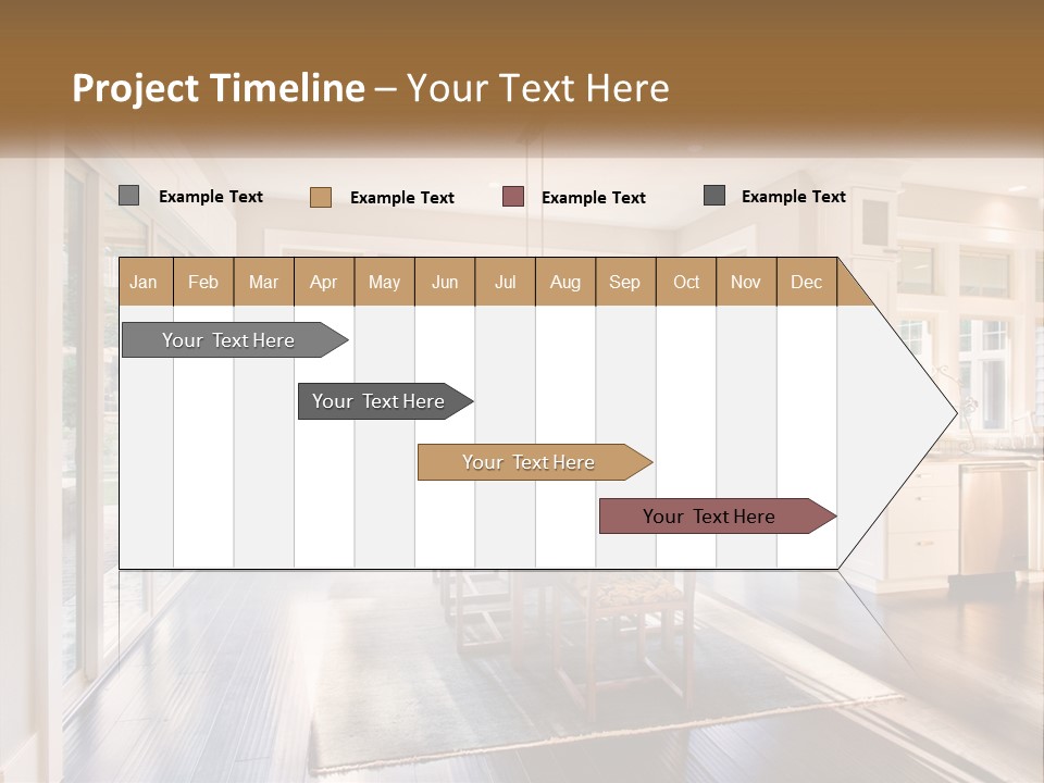 A Dining Room With A Table And Chairs PowerPoint Template