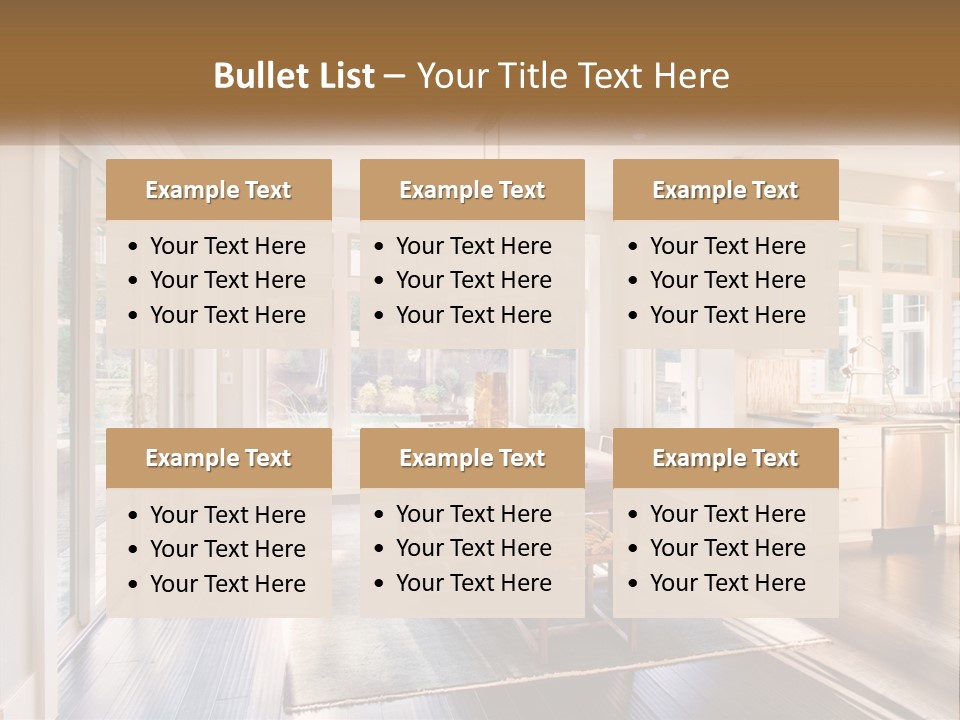 A Dining Room With A Table And Chairs PowerPoint Template