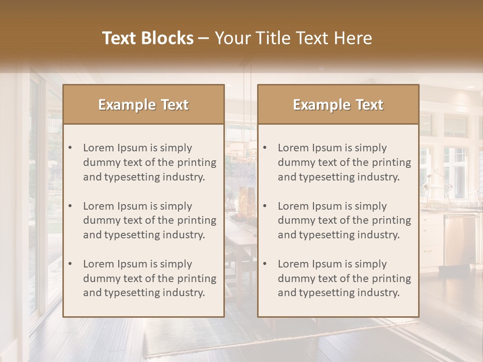 A Dining Room With A Table And Chairs PowerPoint Template