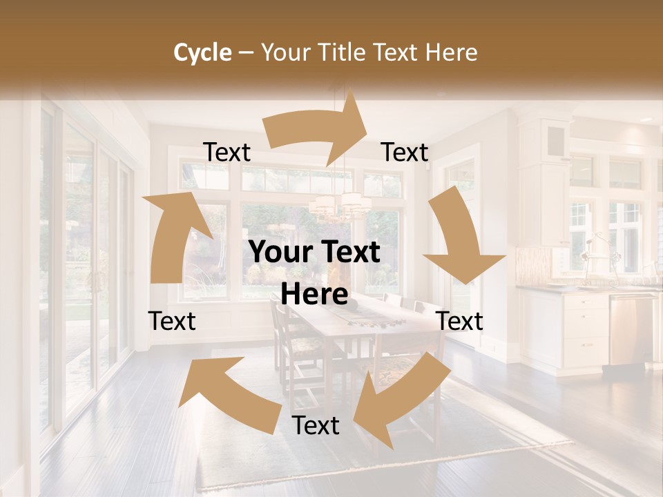 A Dining Room With A Table And Chairs PowerPoint Template