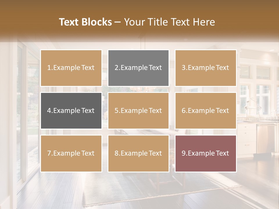 A Dining Room With A Table And Chairs PowerPoint Template