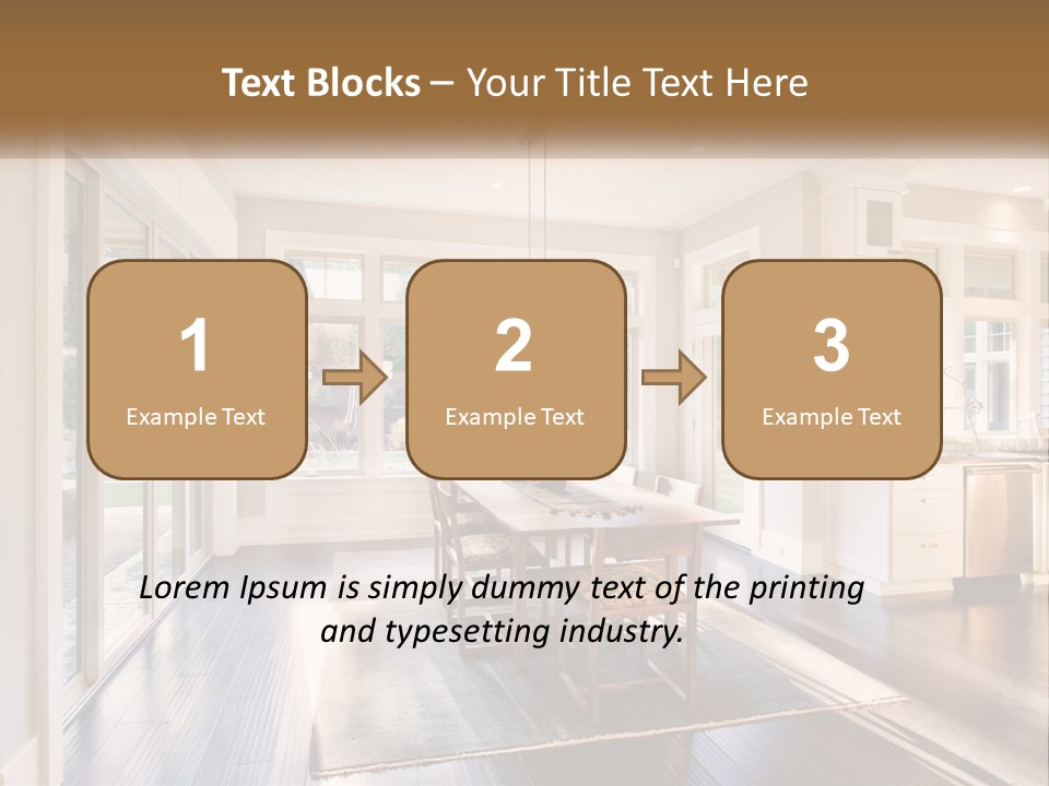 A Dining Room With A Table And Chairs PowerPoint Template