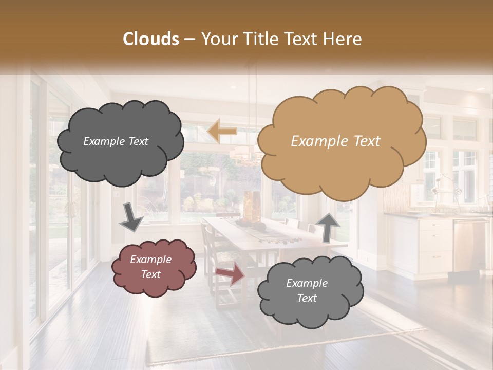 A Dining Room With A Table And Chairs PowerPoint Template