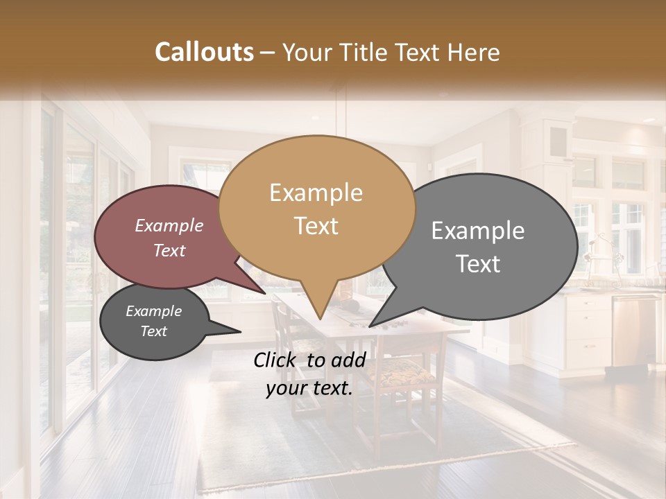 A Dining Room With A Table And Chairs PowerPoint Template